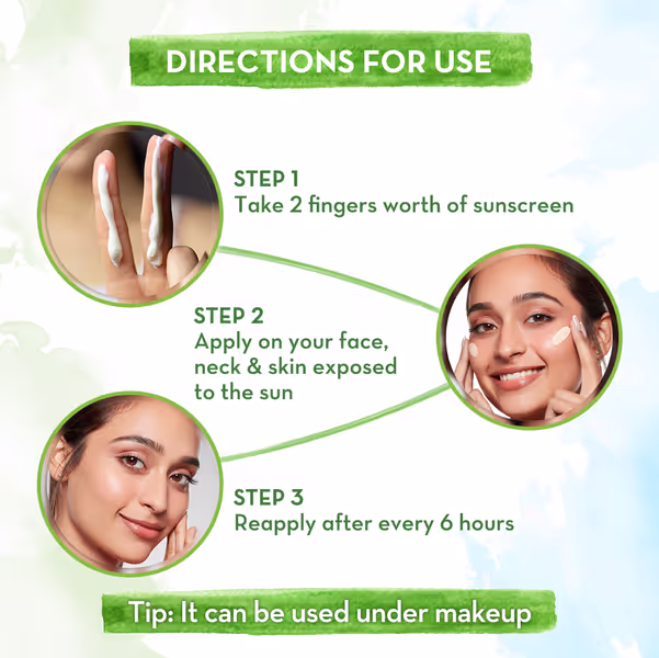 Mamaearth Ubtan Detan Sunscreen application view